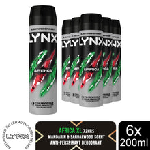 Load image into Gallery viewer, Lynx XL Antiperspirant Africa The G.O.A.T. of Fragrance Deodorant 200ml, 6 Pack