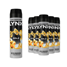 Load image into Gallery viewer, Lynx XL Gold Spray Anti-perspirant Deo AntiWhite Marks 72H Protection 200ml, 6Pk