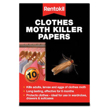 Load image into Gallery viewer, Rentokil Moth Killer Papers, Clothes Moth Killer Papers RKLFA115 - Pack of 10