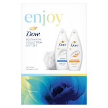 Load image into Gallery viewer, Dove Enjoy Bodywash Collection 2 Pieces Gift Set for Her with Shower Puff