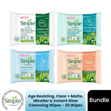 Load image into Gallery viewer, Simple Cleansing Wipes Quad Bundle Sensitive Skin