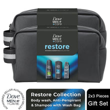Load image into Gallery viewer, Dove Men+Care Gift Set Restore Clean Comfort Bodywash, Shampoo, Deodorant &amp; Pad