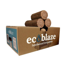 Load image into Gallery viewer, Ecoblaze Hardwood Briquettes 80Pcs (13.9Kg 8x Box) for Wood Burners &amp; Pizza Oven
