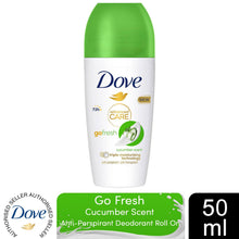 Load image into Gallery viewer, Dove Roll On Deo Go Fresh Cucumber 72H Lasting Women's Anti-Perspirant, 50ml