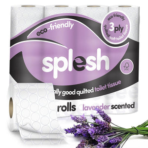 Splesh by Cusheen Quilted Lavender Fragrance 3 Ply Toilet Tissue Paper 36 Rolls