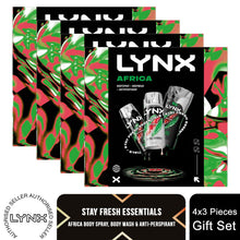 Load image into Gallery viewer, Lynx Africa Gift Set, Body Wash Spray Deodorant Trio,Long Lasting Freshness