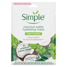 Load image into Gallery viewer, Simple Face Sheet Masks - Hydrating Coconut Water &amp; Rich Moisture, 5 or 10 Pack