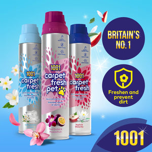 1001 Carpet Fresh Apple & Waterlily Upholstery Odour Remover Spray, 6x300ml