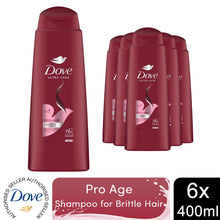 Load image into Gallery viewer, Dove Nourishing Shampoo Pro-Age for Brittle &amp; Damaged Hair 400ml, 6 Pack
