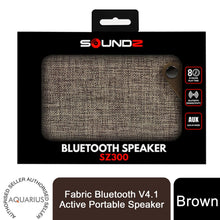 Load image into Gallery viewer, Soundz Fabric Bluetooth V4.1 Active Portable Speaker SZ250 &amp; SZ300[SZ300 - Brown]