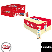 Load image into Gallery viewer, Nestle Chocolate Bar,KitKat Chocolate Bar 24x40g &amp; Milkybar Creamy White 54x12g