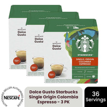 Load image into Gallery viewer, Nescafe Dolce Gusto Starbucks Coffee Pods Caps Box of 12 Colombia Espresso