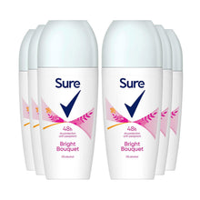 Load image into Gallery viewer, Sure Women Roll On Bright Bouquet AntiPerspirant Deo 48H Protection, 6x50ml