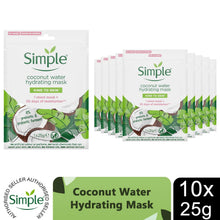 Load image into Gallery viewer, Simple Face Sheet Masks - Hydrating Coconut Water &amp; Rich Moisture, 5 or 10 Pack