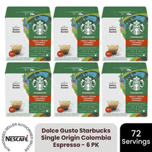 Load image into Gallery viewer, Nescafe Dolce Gusto Starbucks Coffee Pods Caps Box of 12 Colombia Espresso