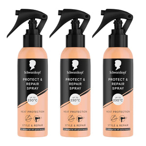 Schwarzkopf Styling Protect & Repair Spray 150ml Heat Defence Hair Care, 3 Pack