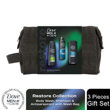 Load image into Gallery viewer, Dove Men+Care Restore Essentials Washbag Collection 3 Pieces Gift Set for Him
