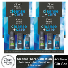 Load image into Gallery viewer, Dove Men+Care Gift Set Cleanse+Care Trio - Bodywash, Deodorant, Shampoo