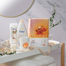 Load image into Gallery viewer, Dove Pamper Body Wash &amp; Body Lotion 2Pcs Gift Set for Her w/ Wax Burner &amp; Melts