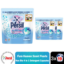 Load image into Gallery viewer, Persil Pure Heaven Scent Pearls Non-Bio 19 Washes Detergent Washing Capsules,3pk