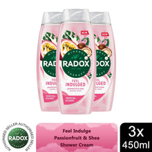 Load image into Gallery viewer, 3x Radox Mineral Therapy Feel Indulged Shower Cream Passion Fruit &amp; Shea, 450ml