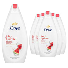 Load image into Gallery viewer, Dove Juicy Hydrate Body Wash Watermelon Moisturising Gentle Cleansing 450ml, 6pk