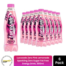 Load image into Gallery viewer, Lucozade Pink Lemonade Zero Sugar Energy 12x900ml Multipack