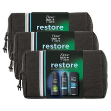 Load image into Gallery viewer, Dove Men+Care Restore Essential Collection 3Pcs Gift Set for Him with Washbag