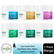 Load image into Gallery viewer, Simple Face Cream 50ml - Age Resist, Glow, Repair, Hydrate, Smooth, 1 Pack