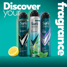 Load image into Gallery viewer, Sure Men Nonstop Protection Antiperspirant Deo Aerosol Iced Lemon&amp;Sage 250ml,6PK