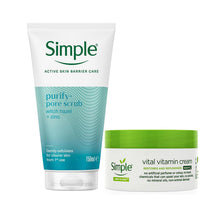 Load image into Gallery viewer, Simple Clear Pore Scrub 150ml &amp; Night Cream 50ml 6-Pack Bundle