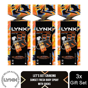 Lynx Sunset Fresh Gift Set with Body Spray & Socks Cracker - Citrus Clean Scent