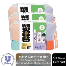 Load image into Gallery viewer, FIFA Match Day Fit Gift Set for Her with Body Wash Body Spray and Wash Bag