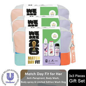 FIFA Match Day Fit Gift Set for Her with Body Wash Body Spray and Wash Bag