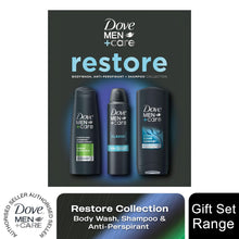 Load image into Gallery viewer, Dove Men+Care Restore Bodywash, Shampoo &amp; Bodyspray 3 Pieces Gift Set for Him