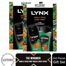 Load image into Gallery viewer, Lynx Jungle Fresh THE WINGMEN Body Spray &amp; Body Wash Duo Gift Set for Him
