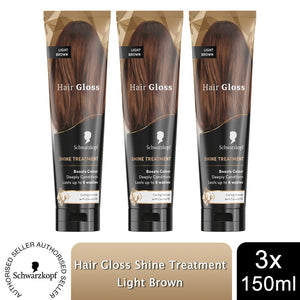 Schwarzkopf Hair Gloss Shine Light Brown, Beige Blonde & Cacao Brown, 150ml