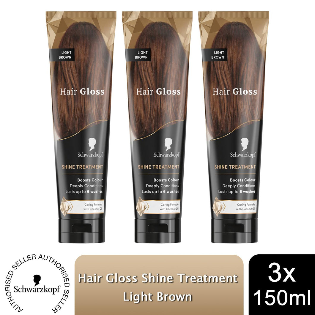 Schwarzkopf Hair Gloss Shine Light Brown, Beige Blonde & Cacao Brown, 150ml