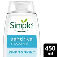 Load image into Gallery viewer, Simple Kind to Skin Sensitive Shower Gel Body Wash w/ Hypoallergenic 450ml, 24pk