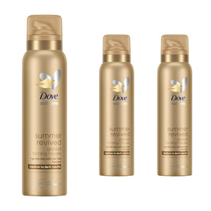 Dove Derma Spa Self Tan Body Mousse Summer Revived for Medium/Dark Skin, 3x150ml