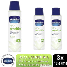 Load image into Gallery viewer, Vaseline ProDerma Aloe Sensitive Antiperspirant Deodorant Spray 150ml, 3 Pack