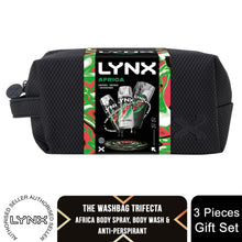 Load image into Gallery viewer, Lynx Africa Washbag Gift Set - Body Spray, Bodywash &amp; Antiperspirant Trio Kit