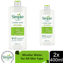 Load image into Gallery viewer, Simple Micellar Cleansing Water Hydrating Makeup Remover, 200ml or 400ml