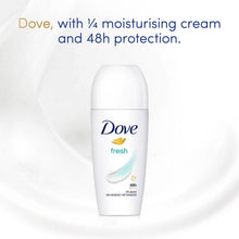 Load image into Gallery viewer, Dove Fresh Roll On AntiPerspirant up to 48H of Sweat &amp; Odour Protection, 36x50ml