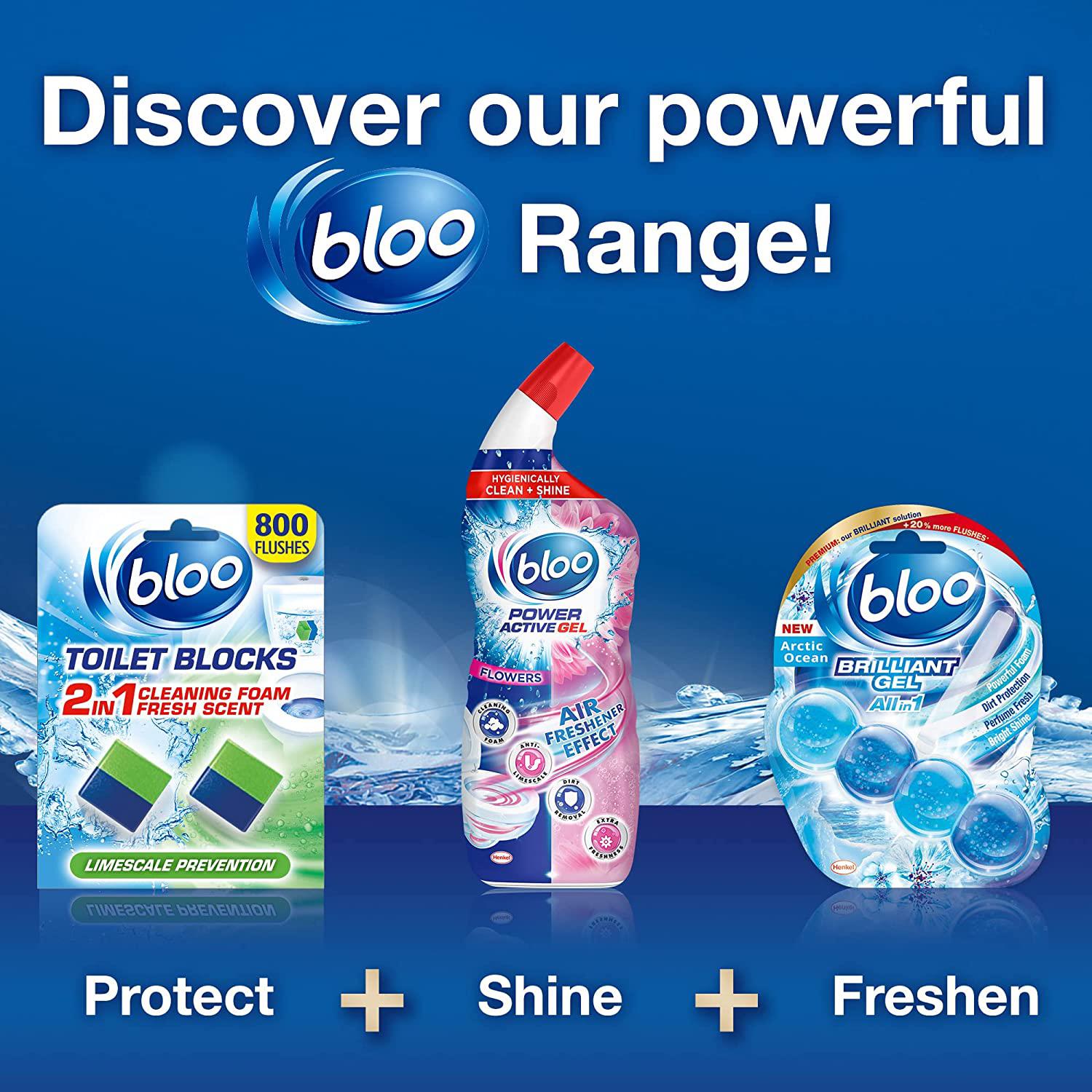 Bloo Toilet Rim Blocks Limescale Prevention with 2in1 Cleaning Foam, 2 ...