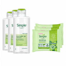 Load image into Gallery viewer, Simple Eye Make-Up Remover 125ml &amp; Remover Pads 3 Pack Bundle