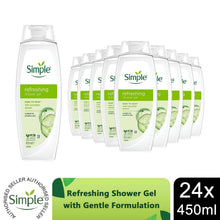 Load image into Gallery viewer, Simple Refreshing Shower Gel 450ml 24-Pack Bulk Multipack