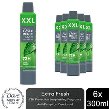 Load image into Gallery viewer, Dove Men+Care Advanced XXL Anti-Perspirant Aerosol Deo Extra Fresh 300ml, 6 PacK