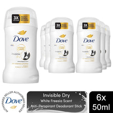 Load image into Gallery viewer, Dove Women Invisible Dry Anti-Perspirant Deo Stick w/ 72H Protection 50ml, 6 Pk
