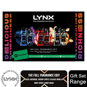 Lynx Fine Fragrance Gift Set, Premium Body Wash and Spray with Spotify Bonus